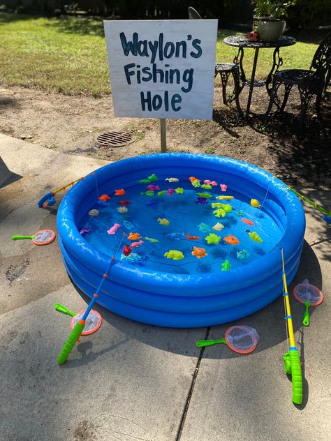Fishing Party Games, Fishing Theme Party, Fishing Party Decorations, Kids Fishing Birthday Party, Fishing Themed Birthday Party, Fishing Theme Birthday, Fishing Theme, Fishing Birthday Party Boys, Fishing Birthday Party