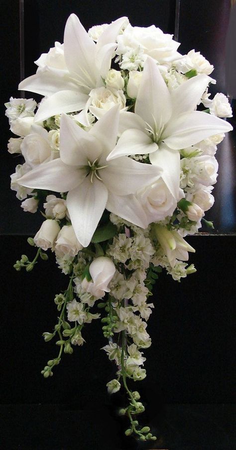 White Lily and Rose Wedding Bouquet | Rebecca Lancour | Flickr Floral, Wedding, Hoa, Hochzeit, Boda, Bunga, Bloemen, Mariage, Rose Wedding