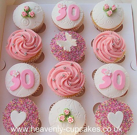 Pretty & Pink 30th Birthday Cupcakes | Heavenly Cupcakes | Flickr Cupcakes, Decoration, Birthday Cupcakes For Women, Birthday Present Cake, Birthday Cakes For Women, 21st Birthday Cupcakes, 30th Birthday Cupcakes, Birthday Cupcakes, Birthday Cake For Women Simple
