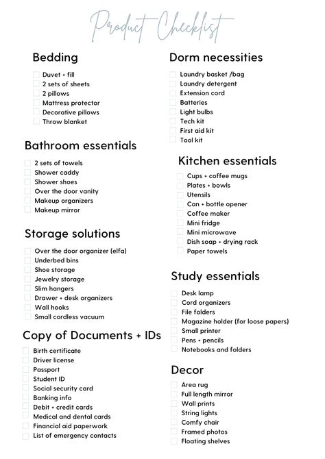 Gratitude, Collage, Dorm Organisation, Dorm Closet Essentials, Bathroom Essentials Checklist, Dorm Necessities, Dorm Packing, Household Items, Organization Bedroom