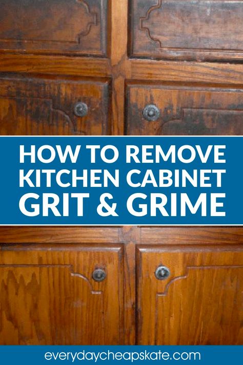 Diy, How To Remove Kitchen Cabinets, Cleaning Wood Cabinets, Wood Cabinet Cleaner, Cleaning Cabinets, Clean Kitchen Cabinets, Cabinet Cleaner, Cleaning Wood, Wood Cabinets