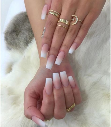 Matte ombres using @youngnailsinc Cover pink and White Acrylic Acrylic Nail Designs, Nail Art Designs, Nail Designs, Coffin Nails Designs, Matte Nails Design, Cute Nails, Pretty Nails, Nailart, White Acrylic Nails