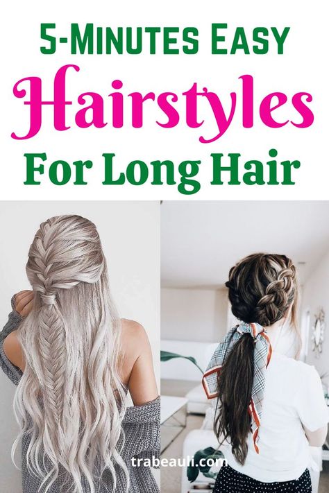 easy hairstyles for long hair Diy, Easy To Do Hairstyles, Easy Updos For Long Hair, Easy Hairstyles For Thick Hair, Easy Hairstyles For Work, Easy Hairstyles For Long Hair, Easy Hair Braids, Easy Long Hairstyles, Easy Hair Updos