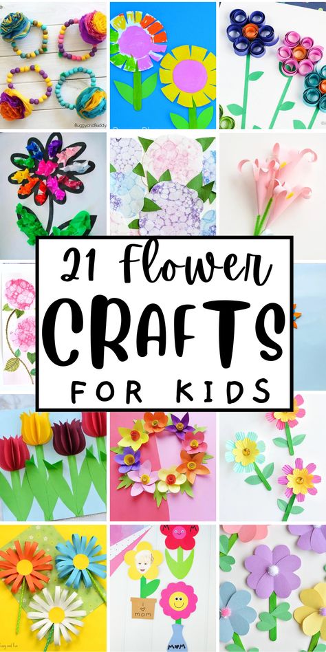 Brighten up your child's day with these fun and easy flower crafts! Perfect for a spring or summer activity, these crafts will keep your kids entertained and let their creativity bloom. There are many different ways to make flower crafts. Here are some of the most popular flower crafts including paper flower crafts, tissue paper flower crafts, and handprint flower crafts. Ideas, Pre K, Spring Crafts For Kids, Spring Crafts For Preschoolers, Spring Crafts Preschool, Flower Activities For Kids, Flower Crafts Preschool, Flower Craft Preschool, Spring Kids Craft