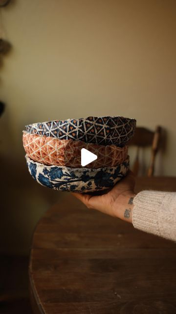 Fimo, Diy, Clay Crafts, Crafts, Paper Clay, Upcycling, Clay Bowl, Coiled Fabric Bowl, Diy Bowl