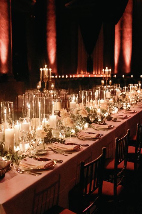 Candles casting a soft and enchanting glow, creating a mesmerizing ambiance at the wedding reception is such a beautiful design. Not only do candles add a touch of romance, but they also create a magical atmosphere. #candlelight #weddingtablescape #weddingdecor #luxuryweddings #nycweddingvenue #nycweddingplanner #alinatoevents #weddinginspo #nywedding #stylemepretty #vogueweddings #overthemoon #wedluxe Decoration, Wedding Decor, Candlelight Wedding Reception, Candlelit Wedding Reception, Candlelit Reception, Candle Lit Wedding Reception, Candlelight Wedding Ceremony, Candlelit Wedding Ceremony, Candle Lit Wedding Ceremony
