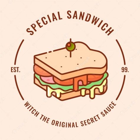 Premium Vector | Sandwich logo design Ideas, Sandwiches, Design, Logos, Logo Food, Burger Vector, Sandwich Shops, Food Illustrations, Sandwich Drawing
