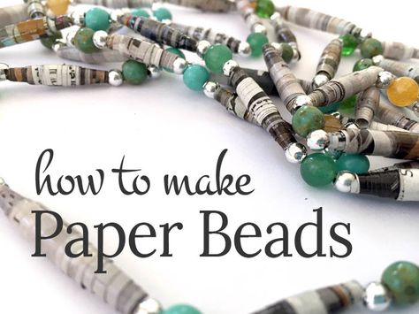 How To Make Paper Beads - A Quick and Easy Jewelry Tutorial! - Clumsy Crafter Diy, Bracelets, Bijoux, Metallica, Tela, How To Make Beads, Paper Beads Tutorial, Paper Beads Diy, Paper Bead Jewelry