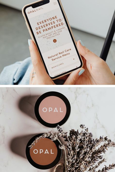 A bold, modern, colorful branding experience that reflects the comfortable, intimate, and luxurious wellness experience Opal Nail provides their nail salon customers. Want your beauty and cosmetics brand to share this vibe? Book your brand design project with Elissa Mae Creative today!