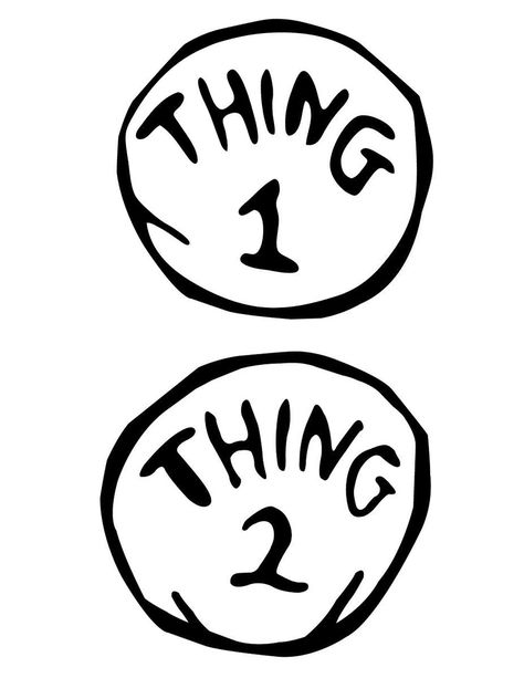 Thing 1 Logos Colouring Pages, Halloween, Crafts, Diy, Shirts, Thing 1 Thing 2, Thing One Thing Two, Thing 1, Dr Seuss