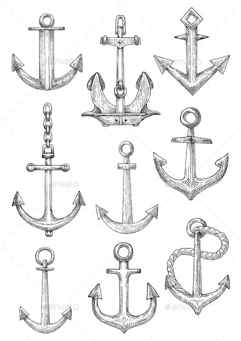Anchor Tattoos, Tattoo, Tattoo Designs, Nautical Anchor, Anchor, Anchor Decor, Anchor Drawings, Anchor Tattoo Design, Nautical Art