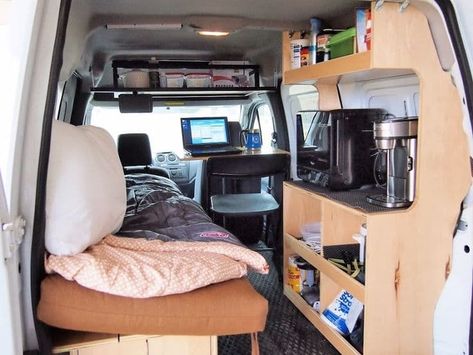 10+ Minivan Camper Conversions to Inspire Your Build & Adventure Camper, Rv, Campervan, Campervan Interior, Van Interior, Transit Camper, Camper Conversion, Transit Connect Camper, Van Home