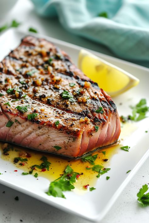 Easy Keto Diet Recipe: Delicious and Healthy Grilled Tuna Steak #ketodiet #ketorecipes #lowcarb Sauces, Dressing, Tuna Steaks, Tuna Steak Recipes, Healthy Tuna Recipes, Grilled Tuna, Grilled Tuna Steaks Recipes, Grilled Tuna Steaks, Tuna