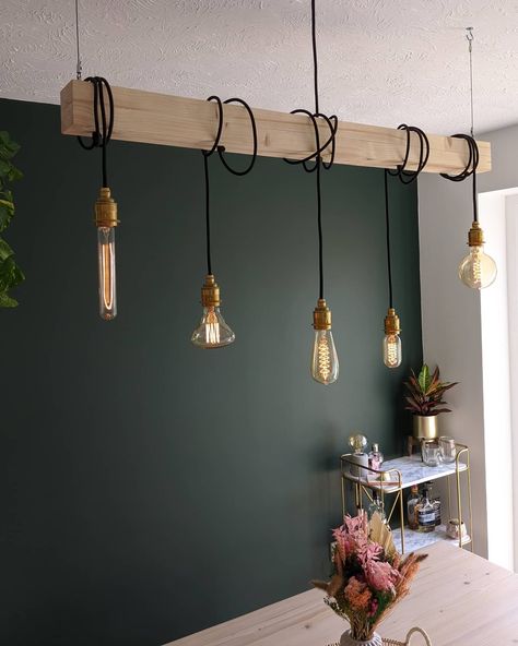 Wooden Pendant Lighting, Wall Lights Diy, Hanging Light Bulbs, Hanging Light Fixtures, Diy Hanging Light Bulbs, Wooden Light, Diy Pendant Light, Wooden Wall Lights, Hanging Lights