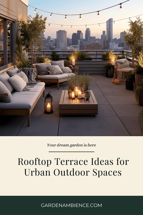 Maximize your rooftop space with these inspiring design ideas. Create a unique urban retreat for relaxation, gardening, or entertaining. Exterior, Rooftop Garden, Outdoor Rooftop Patio Ideas, Rooftop Patio, Rooftop Patio Design, Rooftop Terrace, Rooftop Terrace Design, Balcony Patio Ideas, Rooftop Gardens