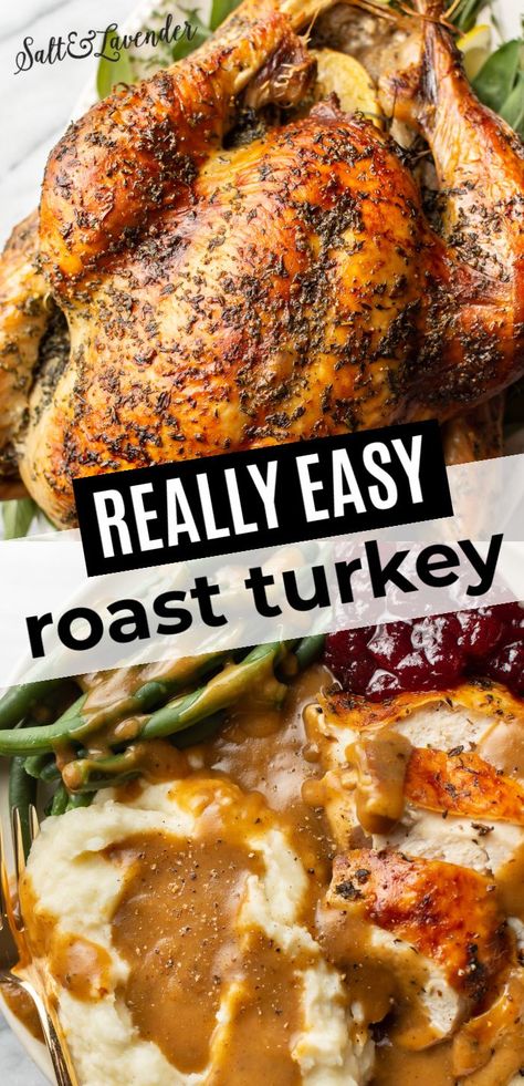 This easy roasted turkey recipe is going to be a winner for your holiday feast! Simple instructions and everyday ingredients will make it a huge success. Roast Turkey Recipes Thanksgiving, Roast Turkey Recipes, Best Roast Turkey Recipe, Oven Roasted Turkey, Slow Roasted Turkey, Roast Turkey Breast, Roast Recipes, Perfect Roast Turkey, Roasted Turkey