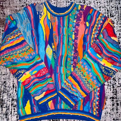 VINTAGE 90's MULTICOLOR COOGI SWEATER Swag Outfits, Crochet, Ballet, Vintage, Swag, Outfits, Casual, Jumpers, Clothes