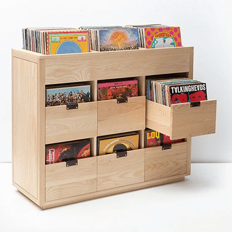 Vinyl Record Storage Shelf, Record Crate, Dj Room, Home Music Rooms, Vinyl Room, Record Room, Record Stand, Record Cabinet, Rak Kayu