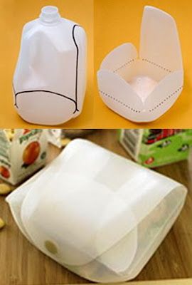 Gallon milk jug magically transformed! Lunch container? How about coloring it or lining it with fabric for a cool clutch? #recycled #reuse #milk jug #simple craft Diy, Ale, Gifts, Creative, Cool Ideas, Bricolage, Handmade, Manualidades, Knutselen