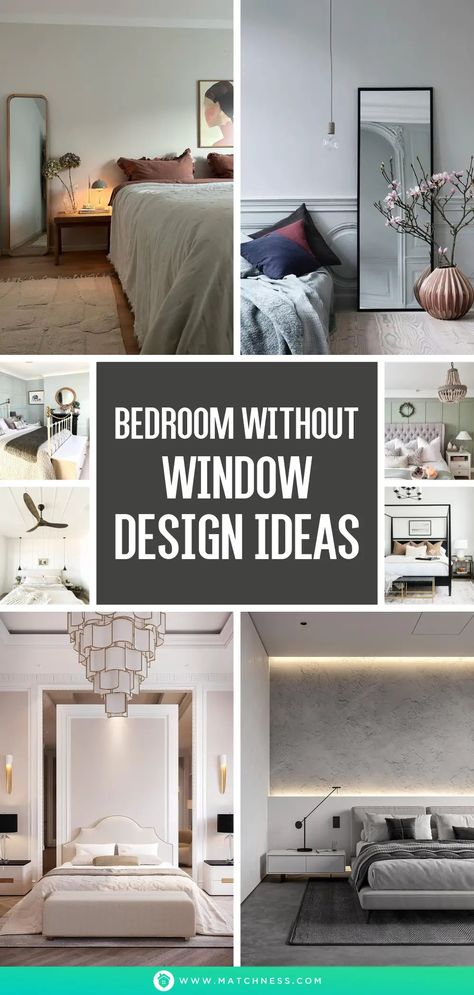 Bedroom without Window Design Ideas - Matchness.com Ramen, Windows, Garages, Design, Interior, Ideas, Bedroom Inspirations For Small Rooms, Master Bedroom With No Windows, Small Bedroom Makeover