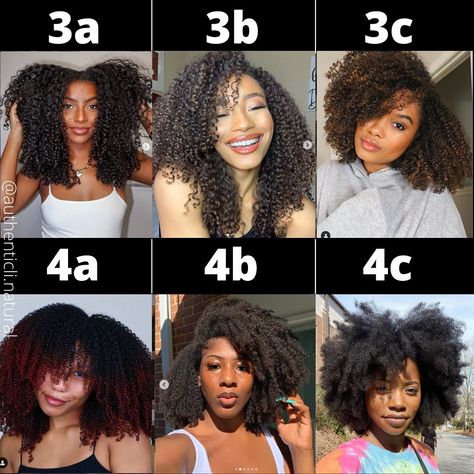 AUTHENTICLI | Natural HairCare on Instagram: “Hair typing is a difficult subject. I feel like people can classify somebody’s hair differently, so it really doesn’t help too much.…” Natural Curls, What Hair Type Am I, Natural Hair Growth Tips, Natural Hair Type Chart, Types Of Curls, Natural Hair Growth, Curl Type Chart, Type 4 Hair, 3b Natural Hair