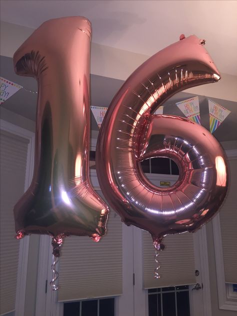 Rose gold number balloons 16th Birthday, Rose Gold Number Balloons, 16th Birthday Party, Sweet 16 Decorations, Rose Gold Balloons, 16 Balloons, Gold Number Balloons, Sweet 16 Birthday Party, Birthday Balloons Pictures