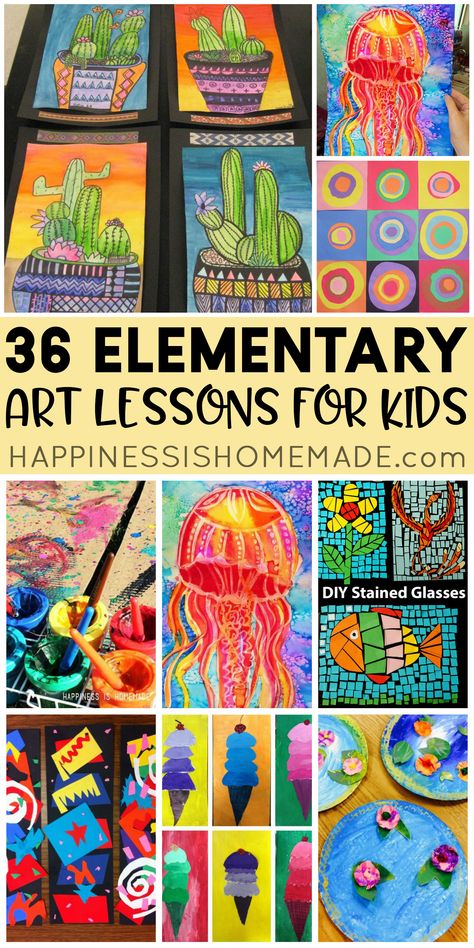 Crafts, Middle School Art, Art Education Resources, Pre K, Elementary Art Lesson Plans, Elementary Art Projects, Kindergarten Art Lessons, Homeschool Art Projects, Teaching Elementary Art