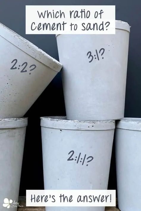 The results are in! I've tested five different cement to sand and gravel ratios and determined a winner! Each had a different result based on texture or smoothness and color variations. Come see which one is the winning ratio mixture, and get details and when to change your cement ratios up! #artsyprettyplants #concretecrafts #diycement #cementcrafts #diyconcrete #concreteideas #concretedecor Texture, Cement Mix Ratio, Concrete Cement, Concrete Bowl, Concrete Projects, Diy Concrete Planters, Concrete Forms, Concrete Pots, Cement Pots