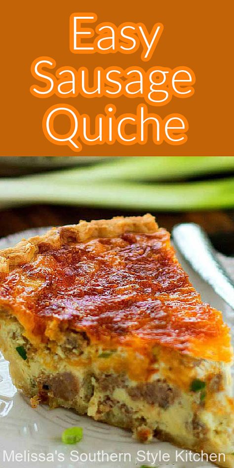 Breakfast And Brunch, Pie, Brunch, Bagel, Snacks, Quiche, Sausage Quiche Recipes, Sausage Quiche, Bacon Quiche Recipe