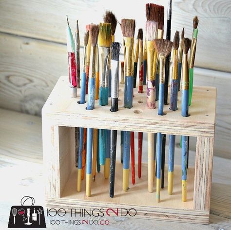 20 Inexpensive DIY Ways to Organize your Craft Supplies - Dwelling In Happiness Crafts, Diy, Diy Crafts, Diy Projects, Wood Crafts, Craft Projects, Craft Room, Diy Wood Projects, Scrap Wood Projects