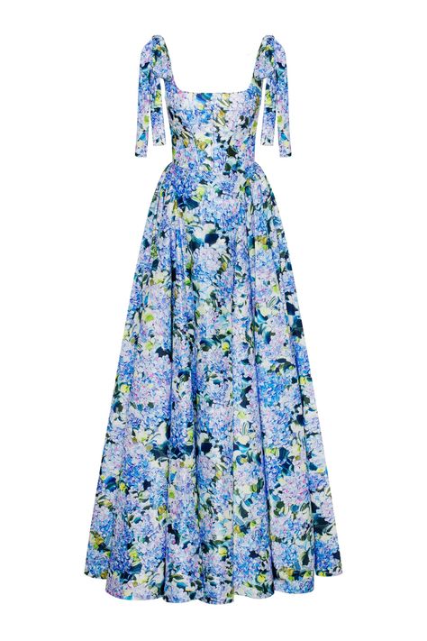 Haute Couture, Summer, Outfits, Blue Floral Maxi Dress, Floral Maxi Dress, Blue Flower Dress, Floral Dress, Feather Dress, A Line Skirts