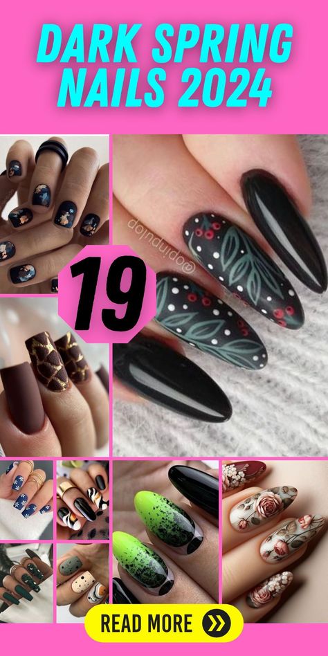 Gothic-Inspired Nail Art for Spring 2024: Spring 2024 will see a rise in gothic-inspired nail art. Expect to see dark colors combined with intricate designs like lace patterns or metallic accents. This style will be particularly striking on almond and stiletto-shaped nails, offering a unique and bold aesthetic for those who want to stand out. Life Hacks, Dark Nails, Light Blue Nail Designs, May Nails, Spring Nail Trends, Dark Nail Art, Nails Inspiration Dark, Blue Nail Designs, Nail Art For Spring