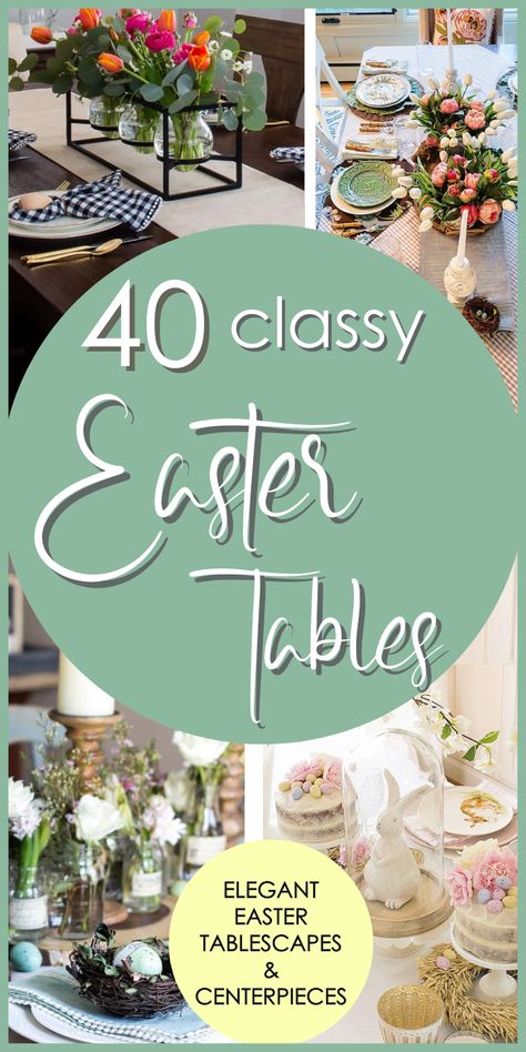 If you need Easter decor and centrerpieces for your Easter table, take a look here! You'll see classy and inviting Easter table settings and place settings, centerpieces and full tablescapes! These Easter table decorations are stylish but so welcoming for your guests! You'll Easter dinner decor in rustic, modern farmhouse, minimalist styles and more! Yoga Workouts, Modern Farmhouse, Easter Dining Table Decor, Easter Dining Room Table Decor, Easter Dining Table, Easter Dinner Table Decorations, Easter Table Settings, Easter Table Decorations Centerpieces, Easter Dinner Tablescape