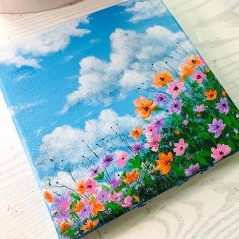 Painting & Drawing, Inspiration, Gouache, Spring Painting, Spring Flower Art, Spring Art, Painting Flowers, Flower Paintings On Canvas, Flower Painting Canvas