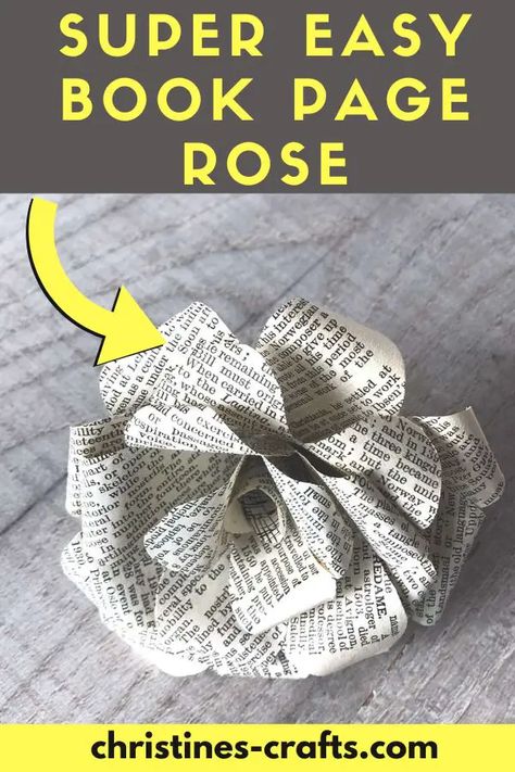 Gorgeous Book Page Roses - Surprisingly Easy to Make Decoration, Paper Flowers, Diy, Folded Paper Flowers, Paper Roses, Paper Roses Tutorial, How To Make Paper Flowers, Paper Roses Diy, Paper Flowers Diy Easy