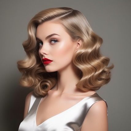 If you're aiming for old Hollywood glamour, vintage waves are the way to go. Picture glossy, sculpted waves cascading elegantly down your shoulders, reminiscent of iconic movie stars. Achieve this look with a curling iron and ample setting spray to ensure your waves stay in place all day long. Balayage, Short Hair Styles, Hairstyle, Long Hair Styles, Haar, Blond, Capelli, Peinados, Chignon