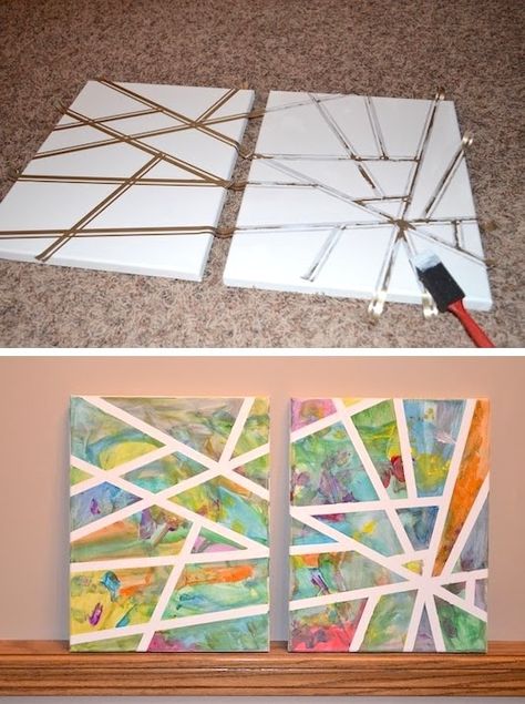 Easy art project for kids using a canvas and tape! A ton of DIY super easy kids crafts and activities for boys and girls! Quick, cheap and fun projects for toddlers all the way to teens! Listotic.com Diy For Kids, Diy, Pre K, Crafts, Diy Projects For Kids, Projects For Kids, Easy Crafts For Kids, Crafts For Kids To Make, Craft Activities For Kids