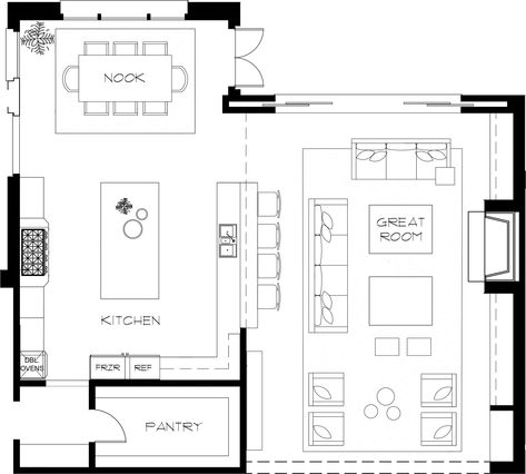 How to Hack an Open Floor Plan Living Room House Plans, Floor Plans, Open Floor Plan, Open Floor, Floor Plan Layout, Floor Layout, Living Room Plan, Furniture Layout, Living Room Floor Plans