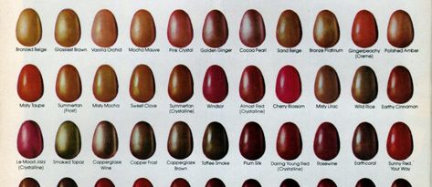 109 colors of Revlon nail polish (1981) - Click Americana Revlon, Revlon Nail Polish, Types Of Manicures, Semi Permanent, Sephora, Color, Gel, Professional Nails, Natural Nails
