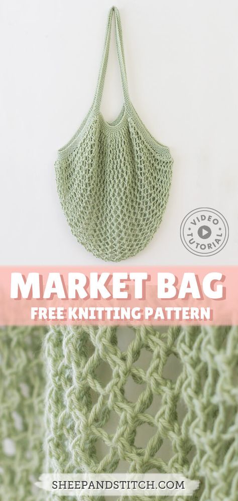 Knitted market bag Crochet, Knit Patterns, Knitting Projects, Amigurumi Patterns, Knitting Tote Bag Pattern, Knitting Bag Pattern, Small Knitting Projects, Quick Knitting Projects, Knitting Gift