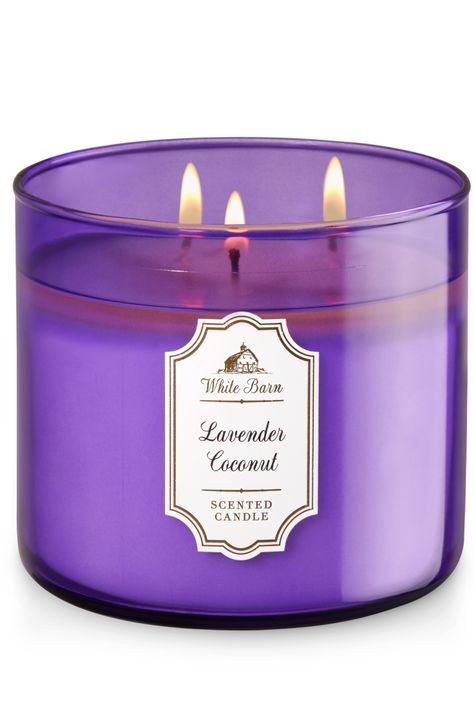 Lavender Coconut 3-Wick Candle - Home Fragrance 1037181 - Bath & Body Works Eau De Toilette, Perfume, Bath Body Works Candles, Bath Candles, Coconut Scented Candles, Scented Candles, Lavender Candle, 3 Wick Candles, Bath And Bodyworks