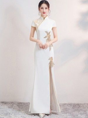 Haute Couture, Gowns, Gowns Dresses, Traditional Dresses, Cheongsam Wedding, Cheongsam Dress, White Cheongsam, Qipao Wedding Dress, Chinese Style Dress