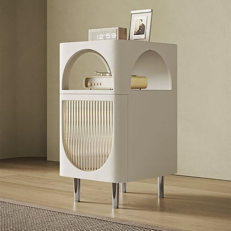 Modern White Side Table with Storage Arched End Table Decoration, Design, Interior Design, Interior, Modern, Arche, Interieur, Decoracion De Interiores, Interior Styling