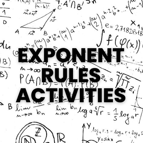 Looking for the perfect activity to teach exponent rules or laws of exponents? Here are 9 exponent rules activities that I have used with my own math students Maths, Vocab, Rules, Student Created, Math, Algebra, Activities, Algebra I, Vocabulary Words