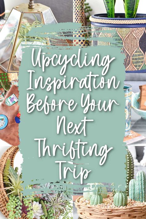 If you need some upcycle inspiration before your next trip to the thrift store, then this collection of ideas and craft projects is DEFINITELY what you've been waiting for! So many repurposed ideas, you may just end up thrift shopping every day to gather all the goodies you'll need for a year's worth of thrift store crafts! Upcycled Store Displays, Diy Trash To Treasure Ideas, Upcycle Ideas Diy, Upcycled Thrift Store Art, What To Thrift, Thrift Store Hacks, Our Upcycled Life, Thrift Store Upcycle Repurposing, Trash To Treasure Ideas Thrift Store Finds