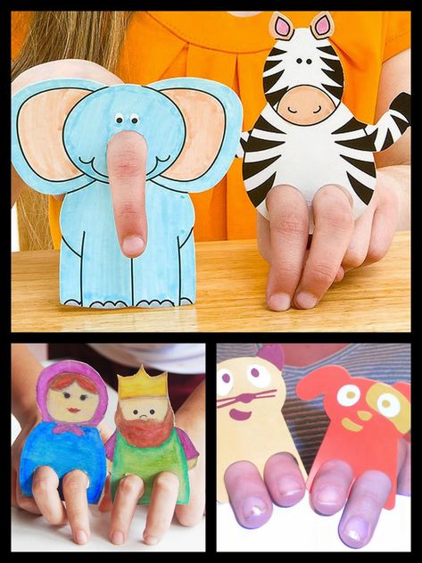 Finger Puppets, Free Printables. Diy, Toddler Crafts, Puppets For Kids, Puppets Diy, Finger Puppets, Paper Puppets, Fun Crafts, Puppet Crafts, Hand Puppets