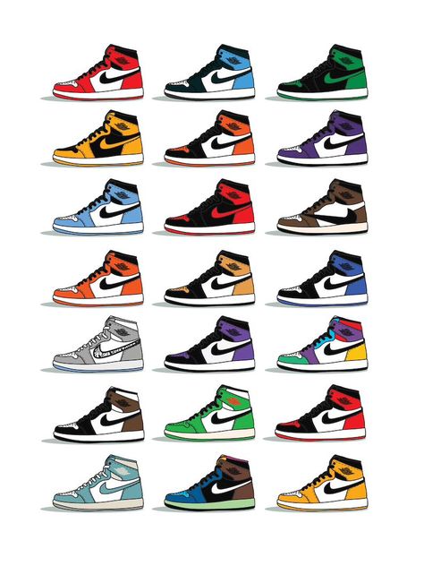 Nike, Air Jordans, Retro, Trainers, Jordans, Nike Poster, Jordan Poster, Jordan 1, Design Nike Shoes