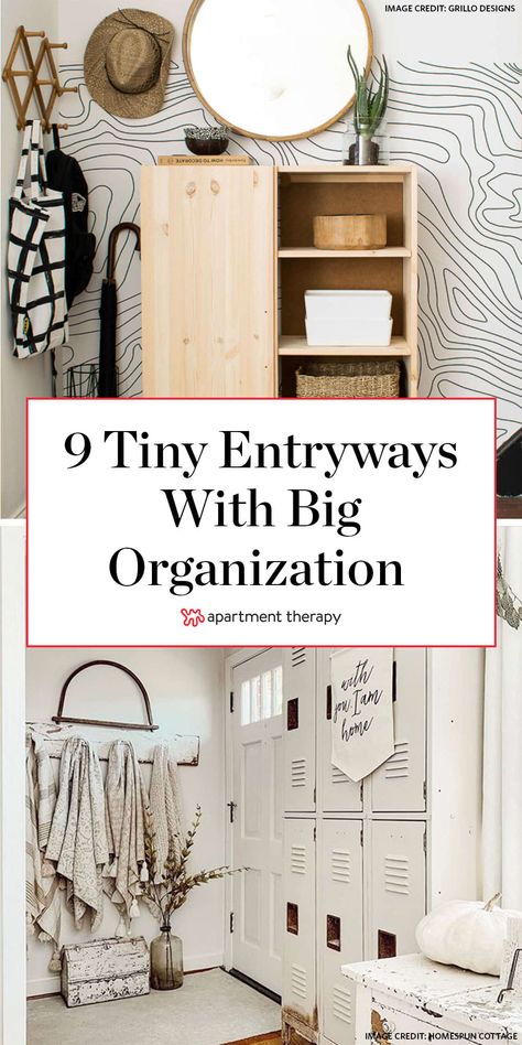 Storage Ideas for Small Entries - Smart Organization for Small Entryways | Apartment Therapy Interior, Ikea, Home Décor, Small Entryway Organization, Storage Solutions, Entryway Storage, Entryway Organization, Storage Hacks, Mudroom Organization