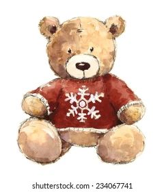 Vintage, Miniature, Christmas Teddy Bear, Christmas Bear, Teddy Bear Pictures, Teddy Bears, Teddy Bear, Teddy Bear Doll, Bear Doll