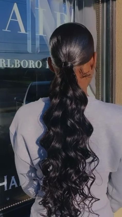 Inspiration, Braided Hairstyles, Weave Ponytail, Weave Ponytail Hairstyles, Side Ponytail, Braids For Black Hair, Slicked Back Ponytail, Ponytail Styles, Weave Hairstyles